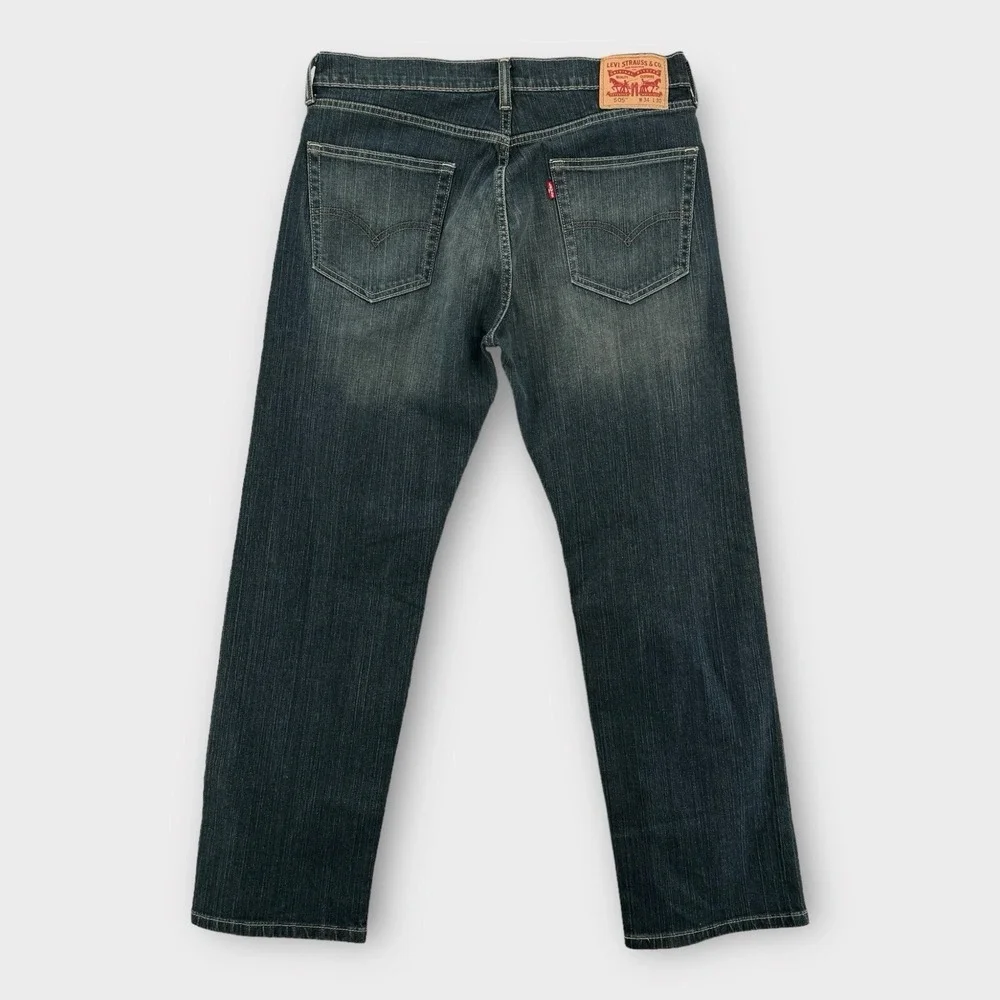Levis Jeans Men 34x30 Blue 505‎ Regular Fit Straight Leg Light Wash Y2K VTG